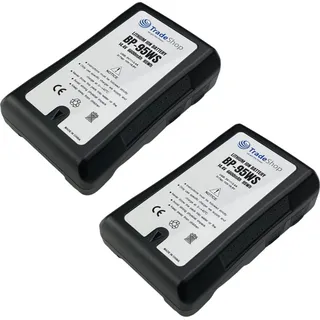 2x Trade-Shop Li-Ion Akku V-Mount 14,4V 6600mAh 95Wh mit D-Tap USB Ausgang für Sony BC-L70 F23 HDW-750P HDW-750PC HDW-790P HDW-F900R HVR-S270E