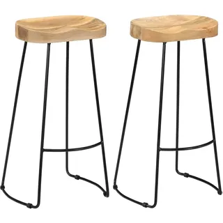 vidaXL Gavin Barhocker 2 Stk. Massivholz  braun