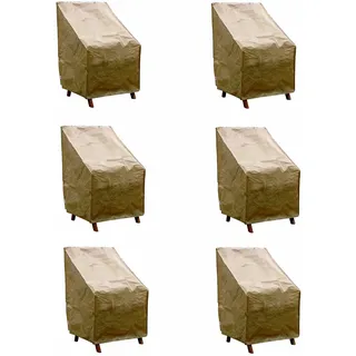 GRASEKAMP Stuhlhussen Beige/Braun 6er Set