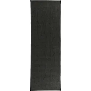 benuta Outdoorläufer, Schwarz, Textil, Beton Optik, Rechteckig, 80x240 cm, wasserabweisend, Teppiche & Böden, Teppiche, Teppichläufer
