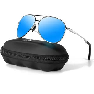 MXNXEU Sonnenbrille Herren Polarisiert Unisex Pilotenbrille | Fahrerbrille,Herren/Damen Leicht Metallrahmen Retro Fliegerbrille,Fahren,Angeln,Golfen,UV400-Schutz, Sportarten Sonnenbrille