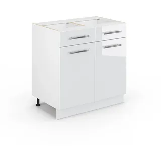 Vicco Waschtischunterschrank 80 x 82 cm Weiß Hochglanz