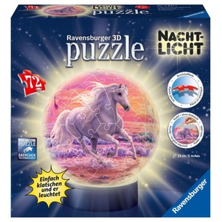 3D Puzzle Ravensburger Puzzle-Ball Nachtlicht Pferde am Strand 72 Teile
