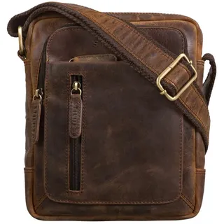 STILORD Schultertasche "Jamie" Herren Ledertasche Umhängetasche klein braun