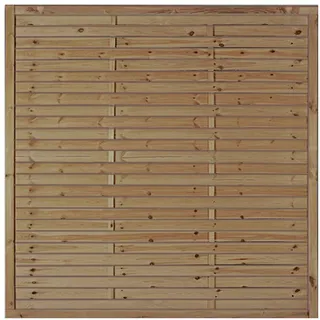 Lamellenzaun 180x180 cm aus Holz, druckimprägniert Kiefer/Fichte – Sichtschutzzaun blickdicht für Garten, Terrasse & Balkon, Zaunfeld „Hamburg“
