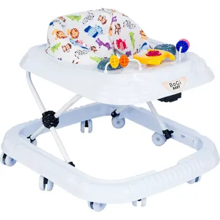 BoGi Lauflernwagen Höhenverstellbarer Baby Gehfrei Lauflernwagen mit Spielcenter weiß