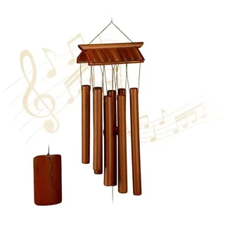 Relaxdays Windspiel Tempel 0 x 0 cm Braun