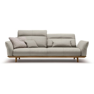 hülsta sofa 3,5-Sitzer hs.460, Sockel und Füße in Nussbaum, Breite 228 cm beige|grau