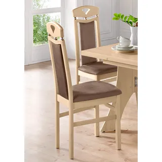 Esszimmerstuhl HOME AFFAIRE "Berta Küchenstuhl", braun, B:46cm H:103cm T:50,5cm, Holzwerkstoff, Stühle, Esszimmerstuhl, Bezug in Microfaser, Gestell aus Buche Massivholz