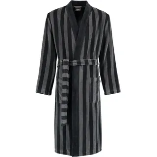 Cawö Herrenbademantel Streifen 2612 Kimono Velours, Kimono, 100% Baumwolle schwarz S