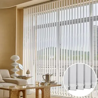 Vertikaljalousie Weiß,Vertikale Lamellenjalousien Innen,Vertikale Jalousien Für Fenster Türen,Lamellenvorhänge Für Heimbüros,60% Verdunkelung/Wärmeisolierung/Sichtschutz,W×H-100x150cm/39.5x59in
