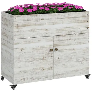 Outsunny Hochbeet 110 x 50 x 95 cm Weiß
