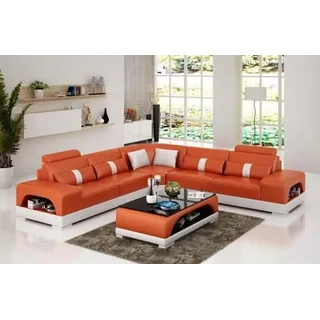 Moderne Eckgarnitur Ecksofa Eckcouch Wohnlandschaft L Form XXL Sofa mit USB Neu