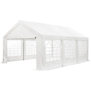 Juskys Partyzelt Gala 3 x 6 m - UV-Schutz Plane, flexible Seitenwände - Pavillon stabil, groß - Outdoor Party Garten - Zelt Festzelt Weiß