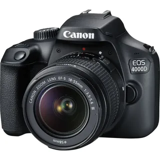Canon EOS 4000D + EF-S 18-55mm III, 18 MP, 5184 x 3456 Pixel, Full HD, 436 g, Schwarz - Schwarz