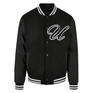 Allwetterjacke URBAN CLASSICS "Urban Classics Herren Big U College Jacket" Gr. XL, schwarz (black) Herren Jacken Übergangsjacken