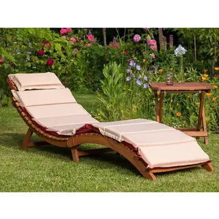 Merxx Ipanema Gartenliege 3tlg. 50 x 50 x 0 cm Braun/Rot/Beige