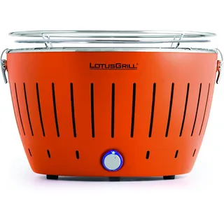 LotusGrill Classic Mandarinenorange Holzkohlegrill Tischgrill raucharm mit USB