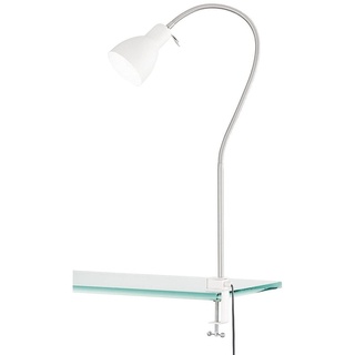 Flexible LED Klemmleuchte / Möbelleuchte Weiß mit Kabel und Stecker - Leselampe für Bett & Sofa