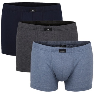 Götzburg Herren Pants 3er Pack - Single Jersey, Unterwäsche Set, Cotton Stretch Blau/Grau M