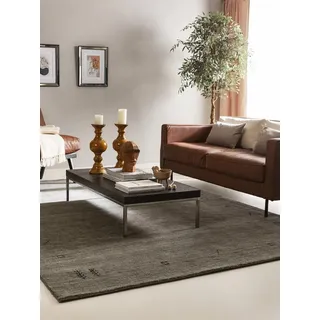 benuta Wollteppich Jamal, rechteckig, Höhe: 6 mm, Wolle, Teppich Wohnzimmer, Schlafzimmer, Esszimmer, Flur, Hygge grau rechteckig | 160 cm x 230 cm x 6 mm