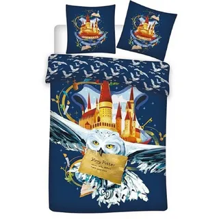 HARRY POTTER Wende Bettwäsche Blau 140 x 200 cm + 63 x 63 cm
