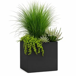 Pflanzwerk® Pflanzkübel Cube Anthrazit 38x44x44cm *Frostbeständiger Blumenkübel* *UV-Schutz* *Qualitätsware*