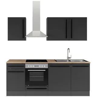 BASIC by Balculina Küchenzeile Jazz 220 cm schwarz