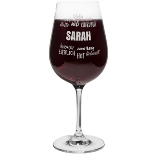 printplanet® Rotweinglas mit Namen Sarah graviert - Leonardo® Weinglas mit Gravur - Design Positive Eigenschaften