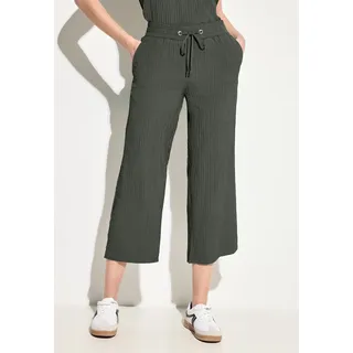 Culotte CECIL Gr. L (42), Länge 26, grün (cool khaki) Damen Hosen Culottes Hosenröcke mit Streifen-Struktur