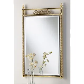 Casa Padrino Luxus Messing Spiegel 64 x H. 106 cm - Rechteckiger Messing Wandspiegel - Garderoben Spiegel - Luxus Möbel - Hotel Möbel - Luxus Qualität - Made in Italy