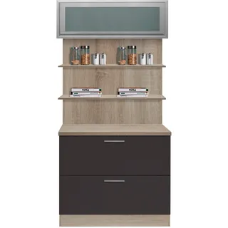 OPTIFIT Küchenbuffet Kalmar 100 x 60 x 207 cm GRAU