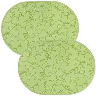 Platzset, »Tischset "Essen" 2er-Pack«, Erwin Müller, (2-St), abwaschbar Ranke grün oval - 35 cm x 50 cm