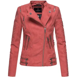 MARIKOO Damen Designer Übergangs Bikerjacke Kunstlederjacke Akikoo