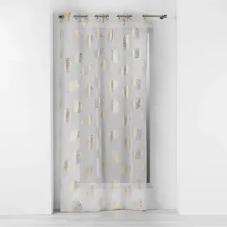 Douceur d'Intérieur Sunny Ösenvorhang, durchscheinend (140 x 280 cm), Gold, Sablé-Voile mit metallischem Druck