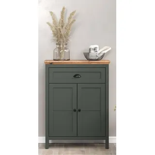 trendteam Stanton Kommode 77 x 102 x 39 cm Tannengrün/Eiche
