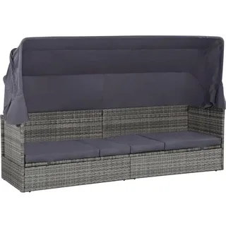 vidaXL Gartenbett mit Baldachin grau