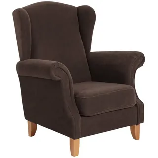 Max Winzer® Ohrensessel Verita, Ohrenbackensessel Velours braun