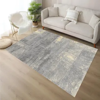 Taidianolp Teppich Wohnzimmer Deko,Yellow,120 x 120 cm,Neutral-grau Ocker-gelb Creme blau-grau Moderne,Quadratisch Teppiche Waschbar Kurzflor Schlafzimmer Kinderzimmer
