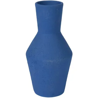 Decoris Vase Terrakotta 11x21cm Deko Blumenvase blau handgemacht - Stabile Tischvase - Wohnzimmer Deko - Keramikvase Modern Rund - Tulpenvase - Flower Vases