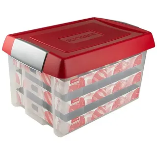 Sunware Aufbewahrungsbox Nesta für Weihnachtskugeln  (Passend für: 60 Christbaumkugeln  (Ø 70 - 80 mm), L x B x H: 61,5 x 33 x 40,5 cm, Kunststoff, Transparent)