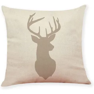 Weihnachtskissenbezug 45x45 Cm Mit Hirschkopf-muster, Skandinavische Dekoration Für Sofa, Bett Und Wohnzimmer -ulisem