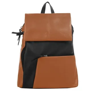 Cluty Cityrucksack, echt Leder, Made in Italy braun