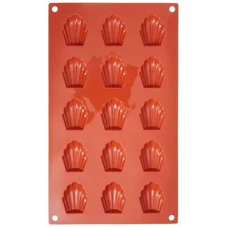 silikomart | SF031 Silikonform für MADELEINE Monoportionen, antihaftbeschichtet, 15 Monoportionen, Packung mit 1 Kuchenform, 44 x 34 mm, h 10 mm, Made in Italy