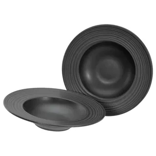 CreaTable Lava Stone Pastateller 27 cm schwarz 2er Set