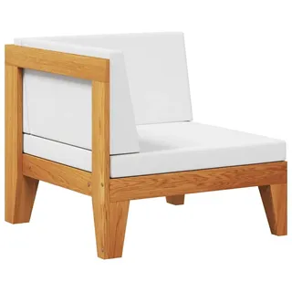 vidaXL Akazienholz Massiv Modular Ecksofa mit Cremeweißen Kissen Gartensofa Sofa Lounge Gartenmöbel Einzelsofa Holzsofa Sessel Outdoor