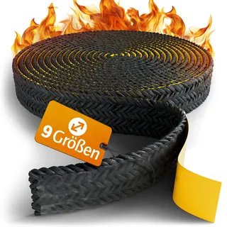 Komplett-Lösung für Ofen & Kamin - Professionelles Ofendichtband 3m, Kamin Dichtband, Kamindichtung, Ofenrohr Dichtung, Kamintür, Scheibendichtung für Kaminöfen Ofendichtung, Dichtschnur. (15mm x 2mm)