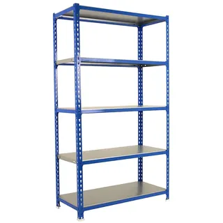 simonclick Metallregal 200 x 100 x 30 cm Blau/Silber