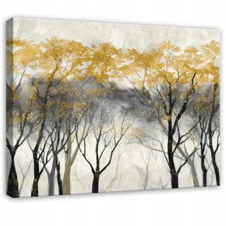 LEINWANDBILD Wald Bäume Golden 120x80 cm