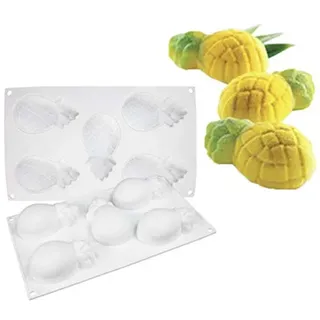 DUBENS Mousse-Kuchenform, Silikon Backform/Muffinform für Kuchen, Muffins, Keksen, Eiswürfel, Schokolade, Seife, Brotbackform, Backformen Silikonform DIY Mold (Ananas)